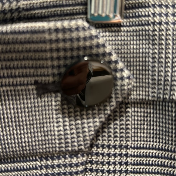 Ann Taylor Loft mini plaid skirt black and white - Picture 3 of 4